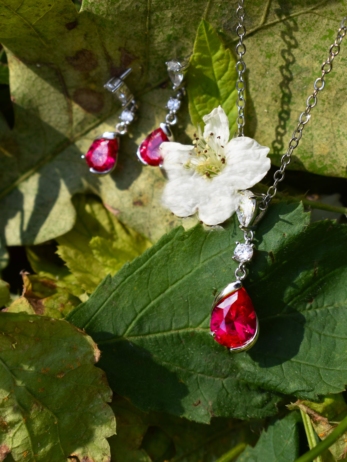 Elegant Ruby diamond Earrings