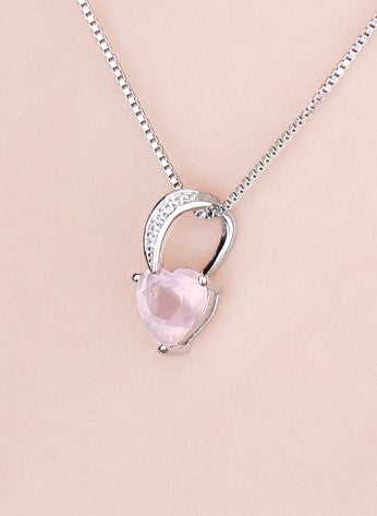 Roze echte kwarts ketting