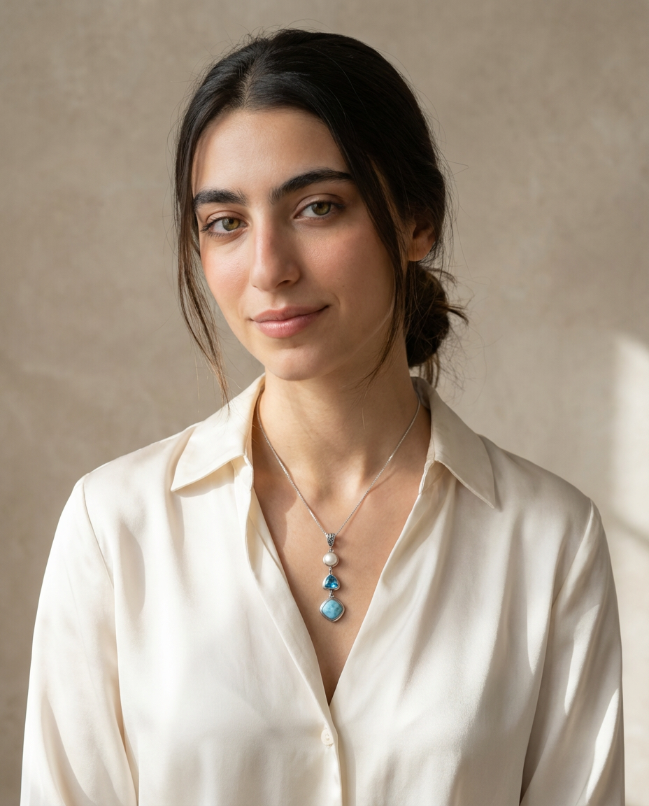 Thrilogy Echte Larimar Topaas Parelketting