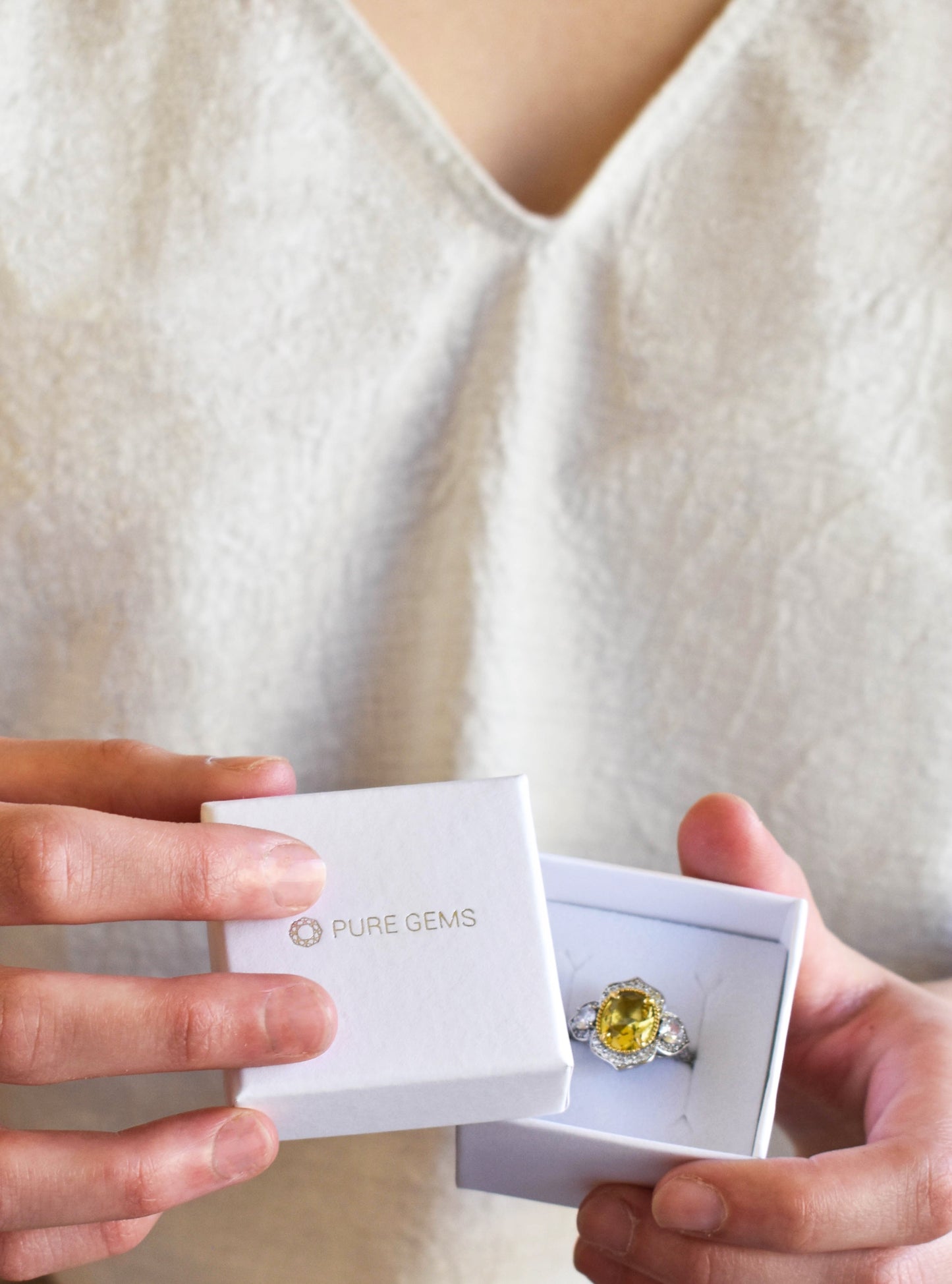 Real Citrine elegant Stone ring