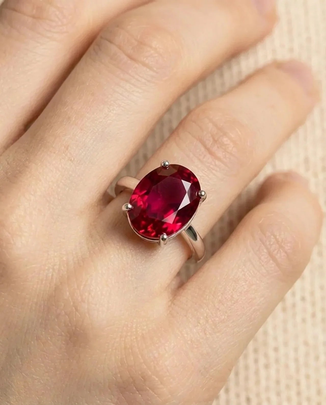 Echte granaatstenen ring
