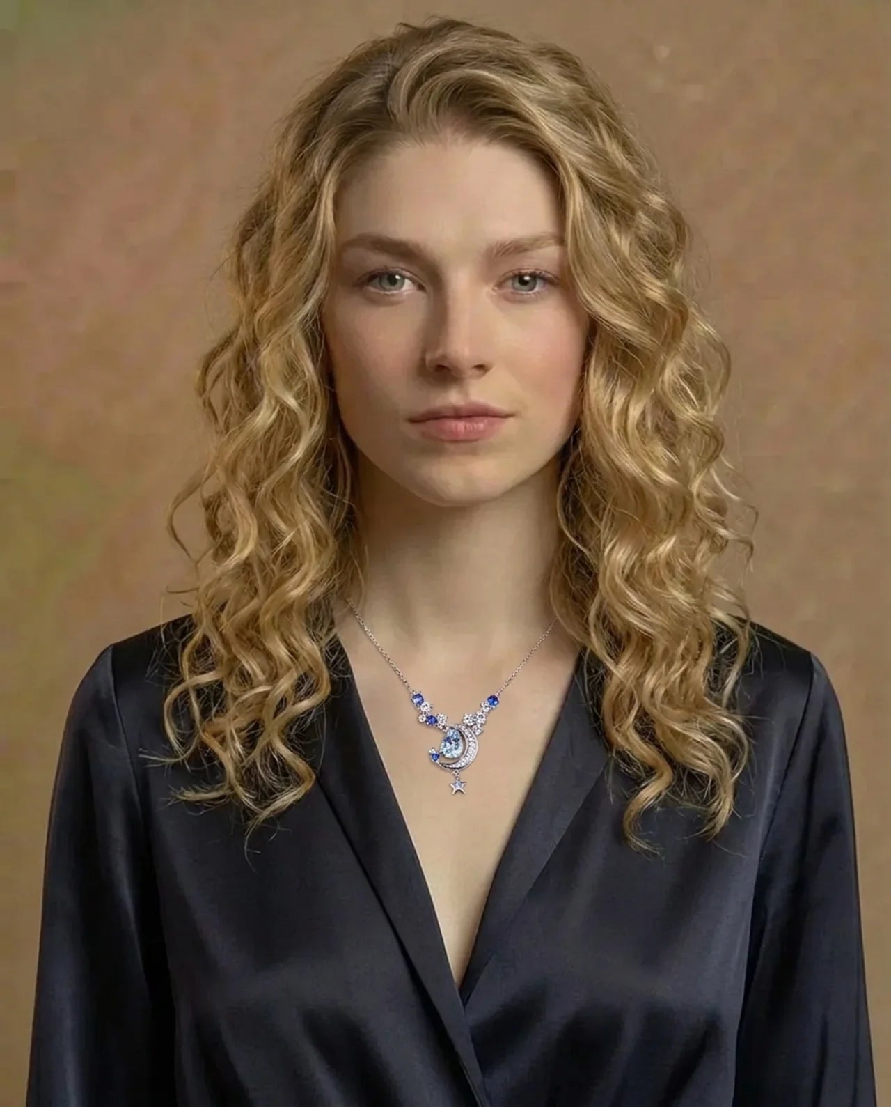 Echte topaas en saffier ketting
