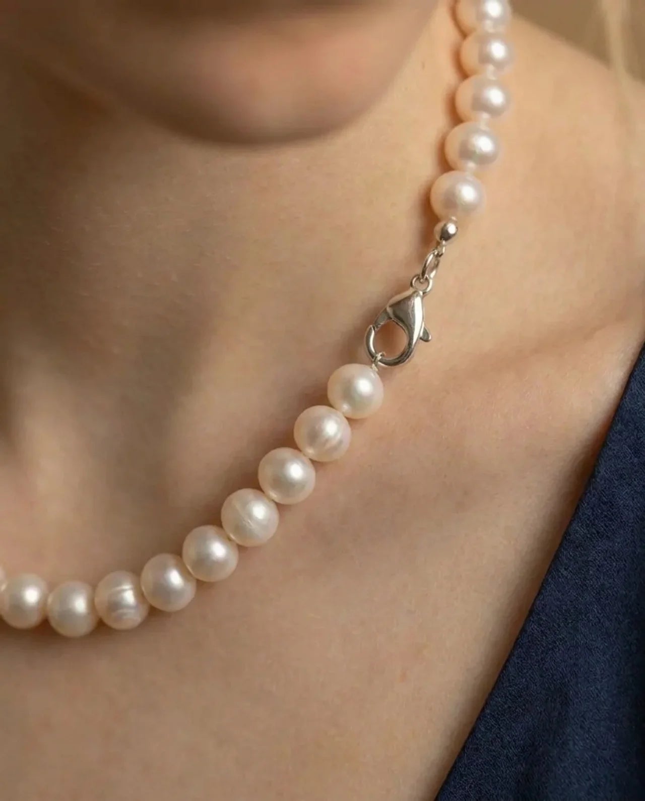 Echte witte parel strandketting