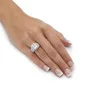 Grote vierkante diamanten ring in 925 zilver