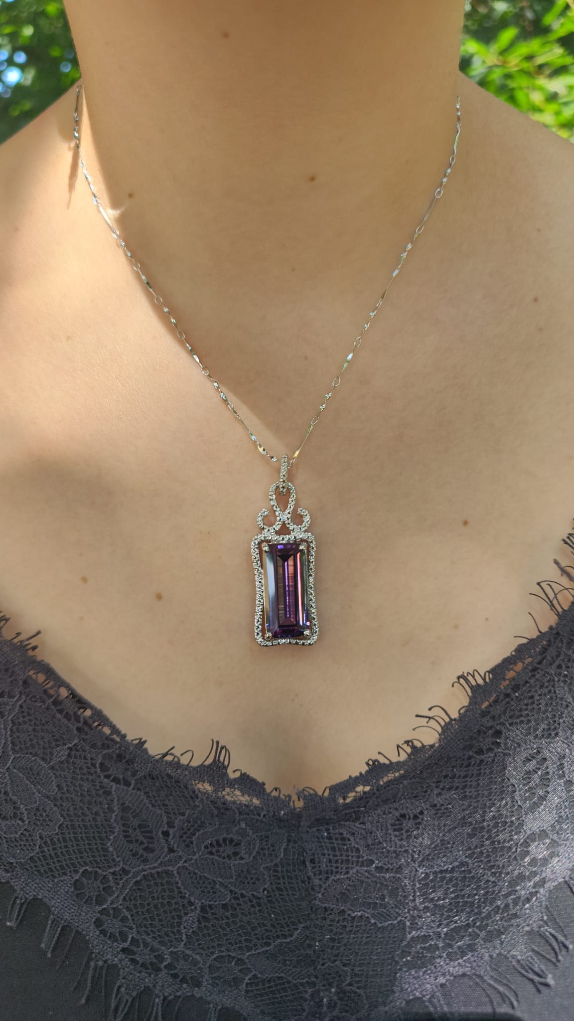 Natural Amethyst pendant Necklace