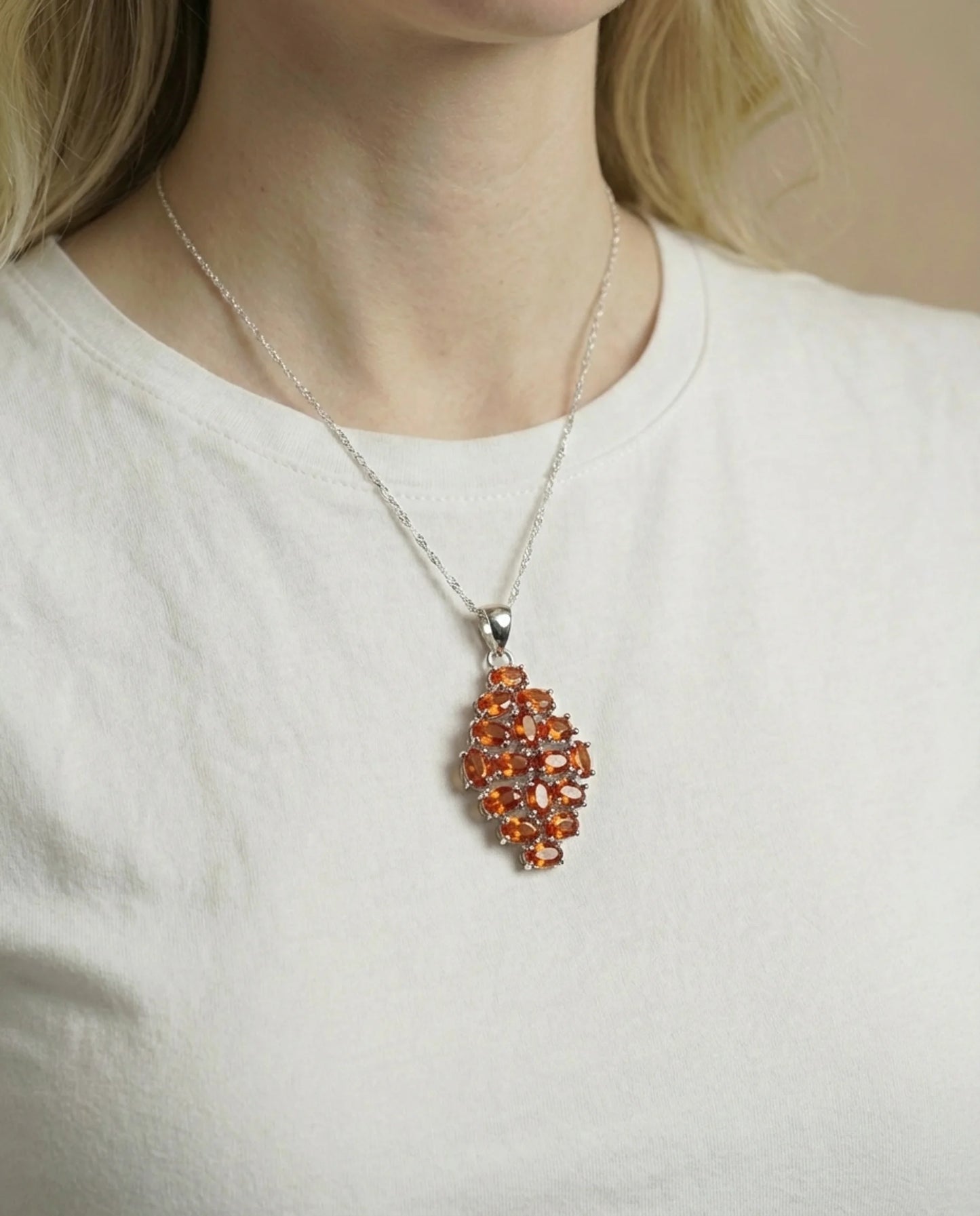 Natuurlijke granaat samengestelde ketting