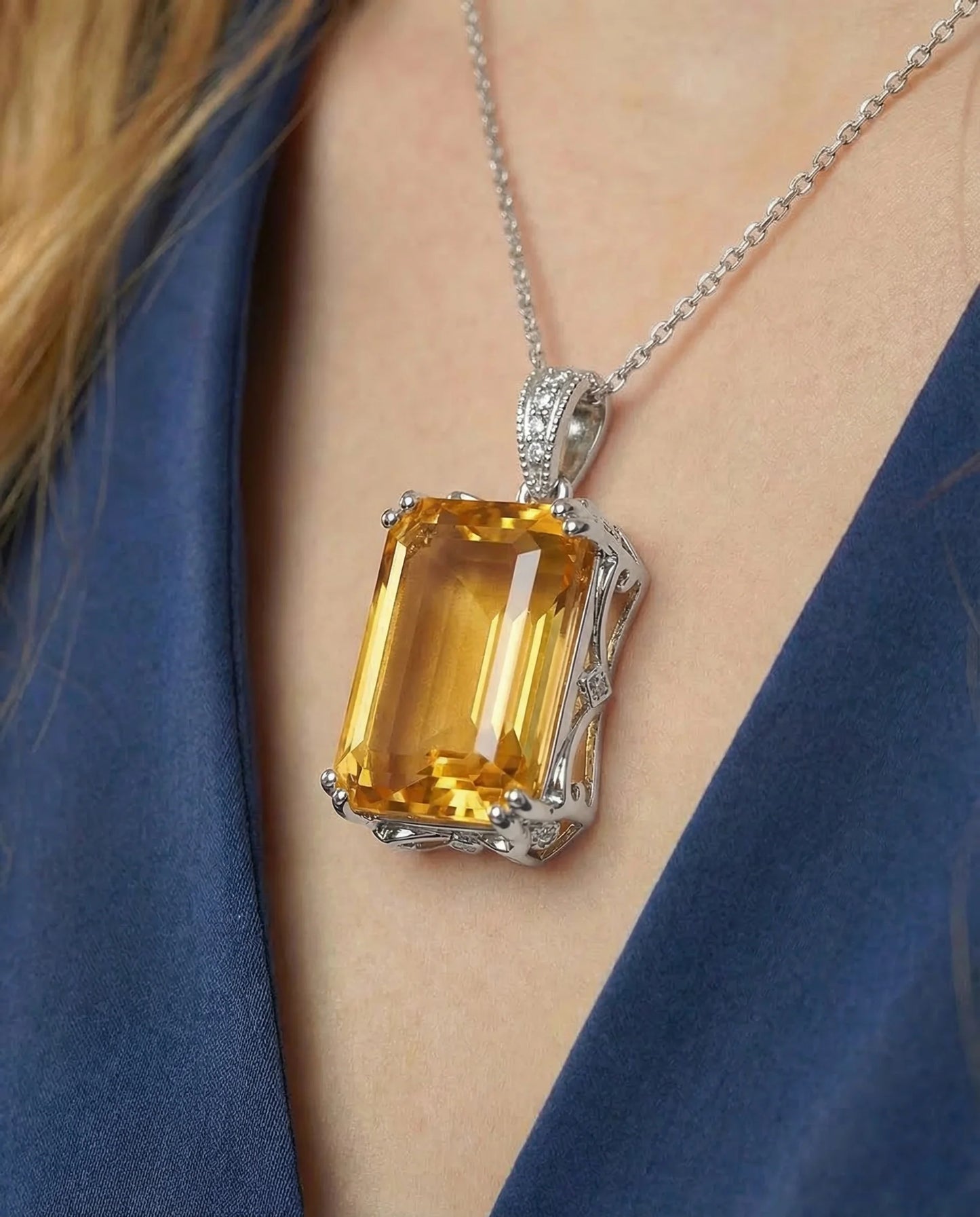 Gemaakt van Citrien hanger ketting