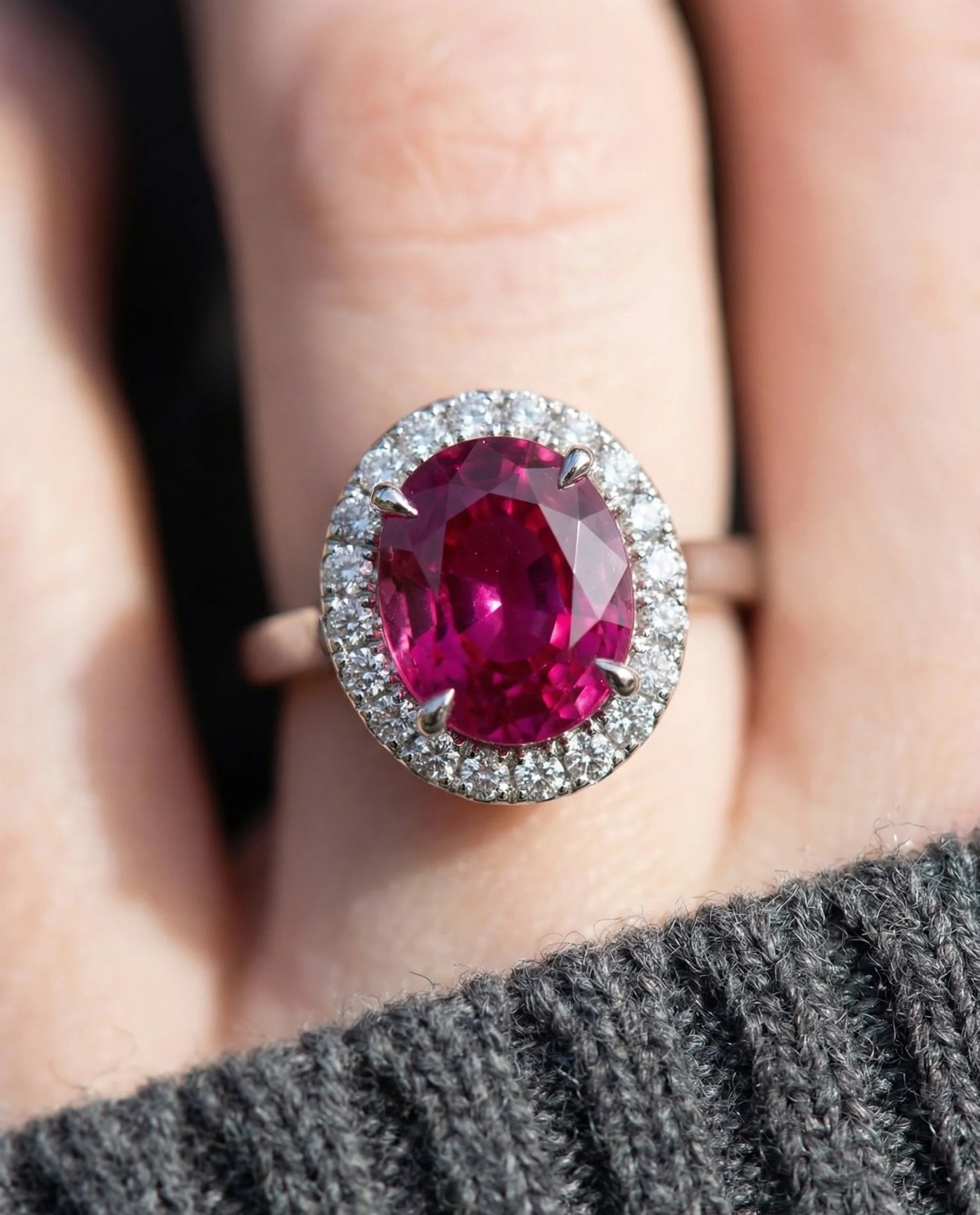 Natuurlijke roze Topaasring