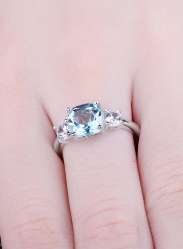 Blue Topaz Diamond Ring