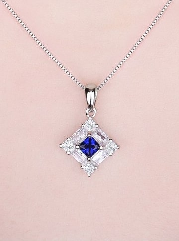 Sapphire Cushion Cut Pendant