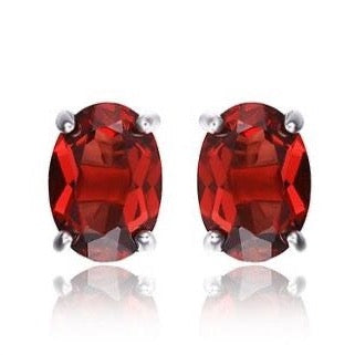 Natuurlijke granaat Stud oorbel