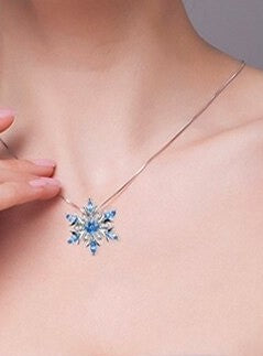Echte Topaas sneeuwvlok ketting