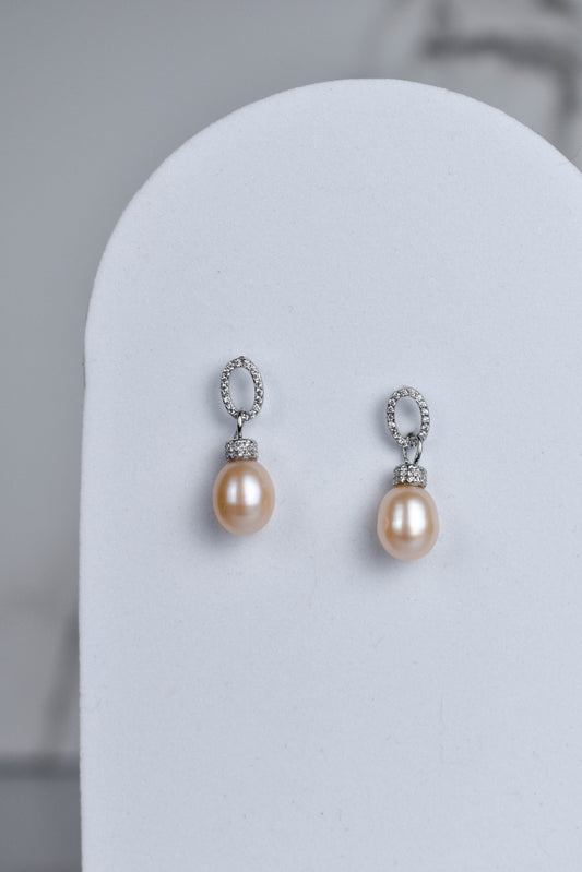 Peach Pearl elegant earrings