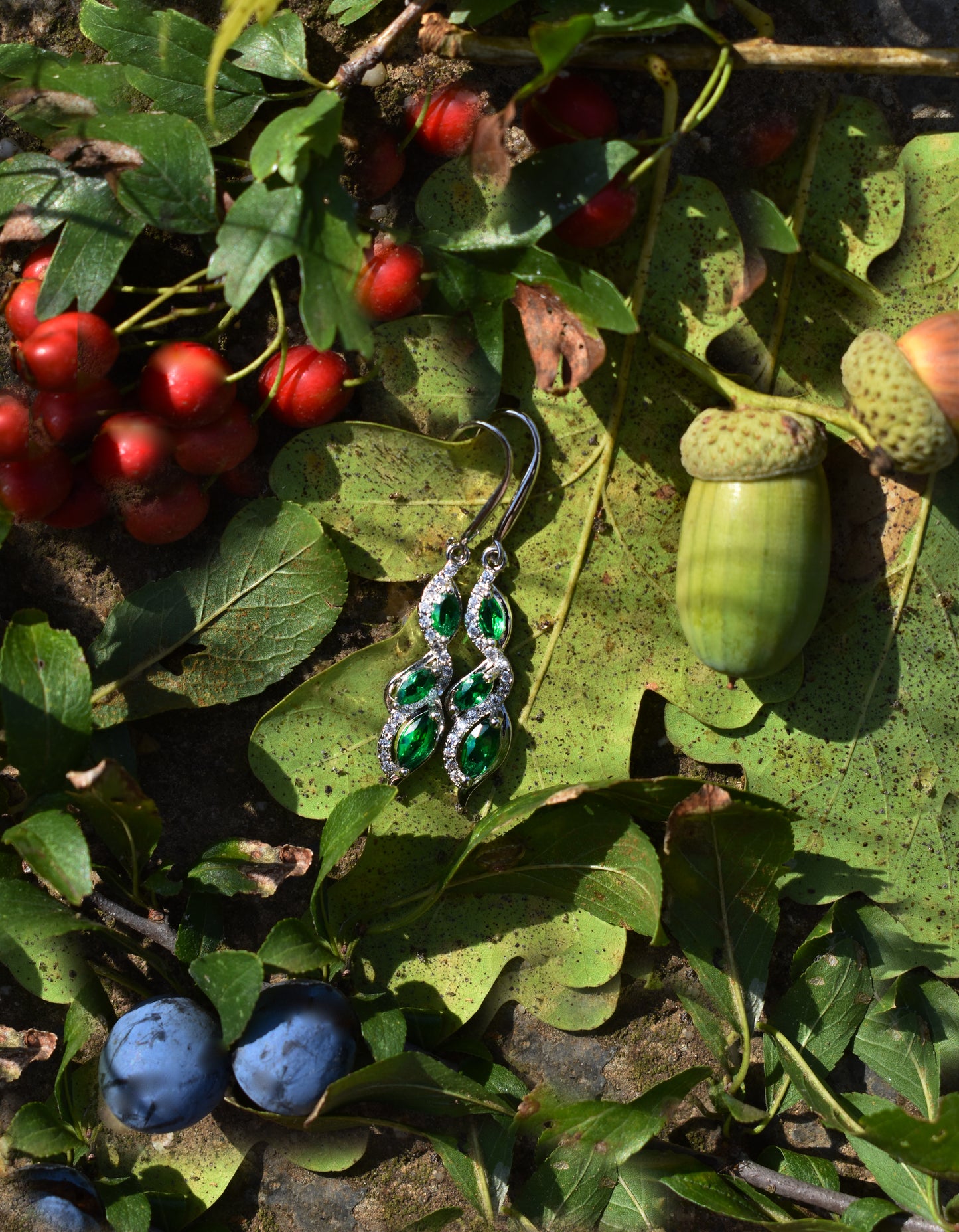 Trilogy made Emerald Earrings