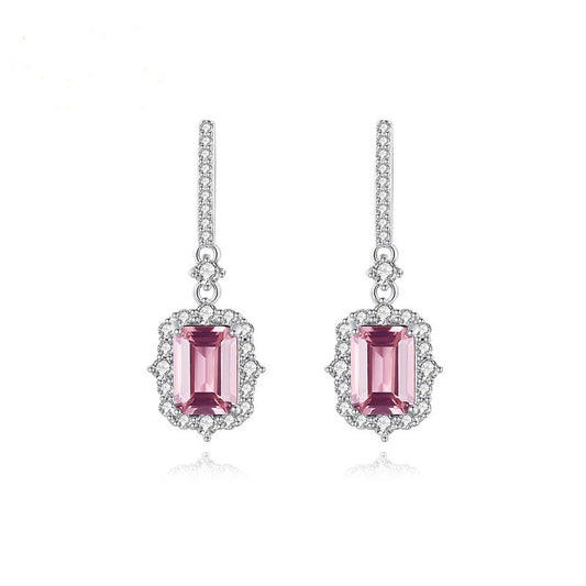 Roze Morganite diamanten oorbellen