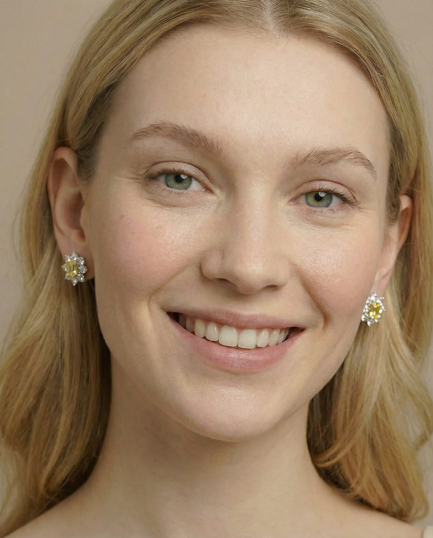 Grote echte citrien oorbellen 