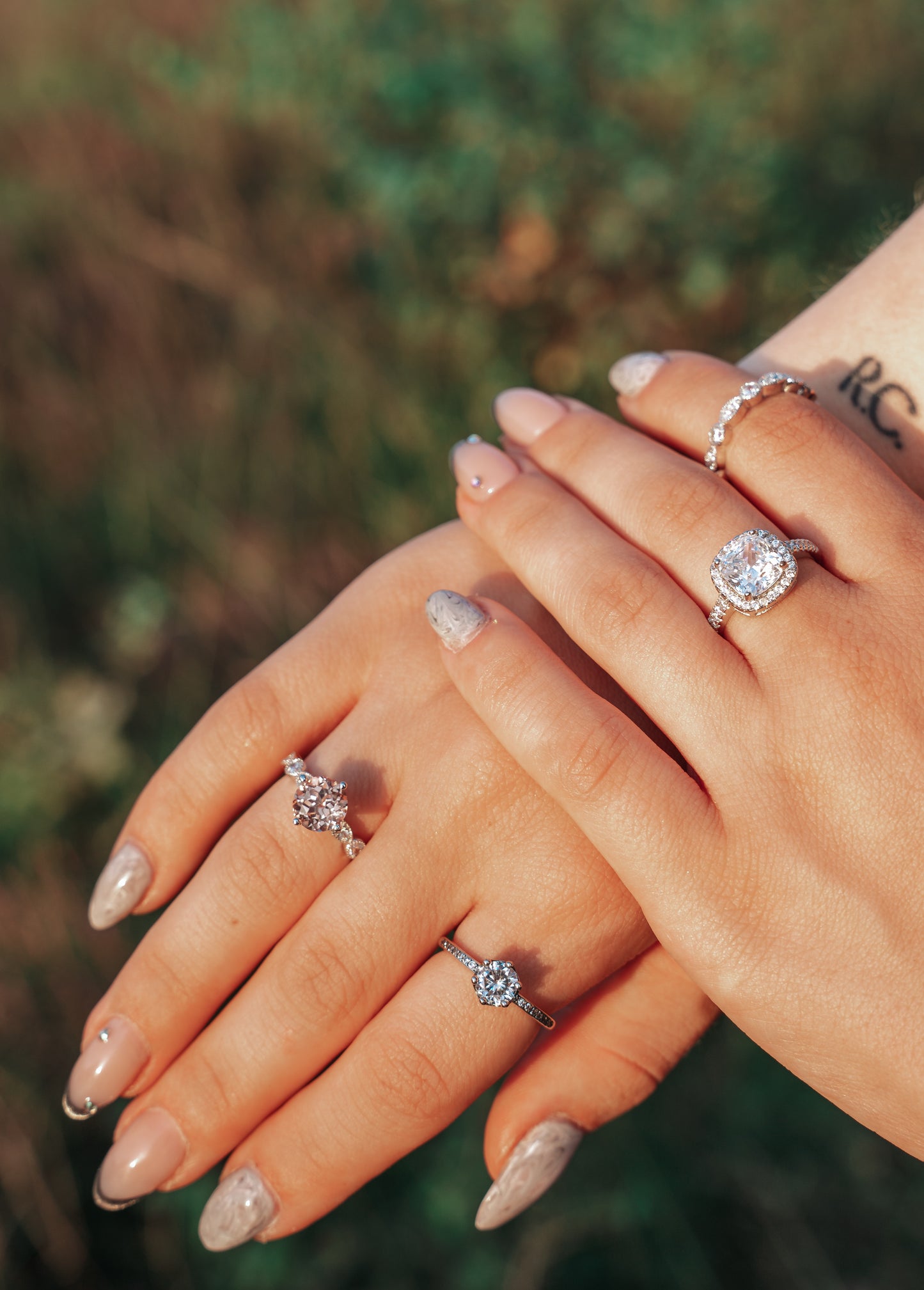 Solitaire gesimuleerde diamanten ring