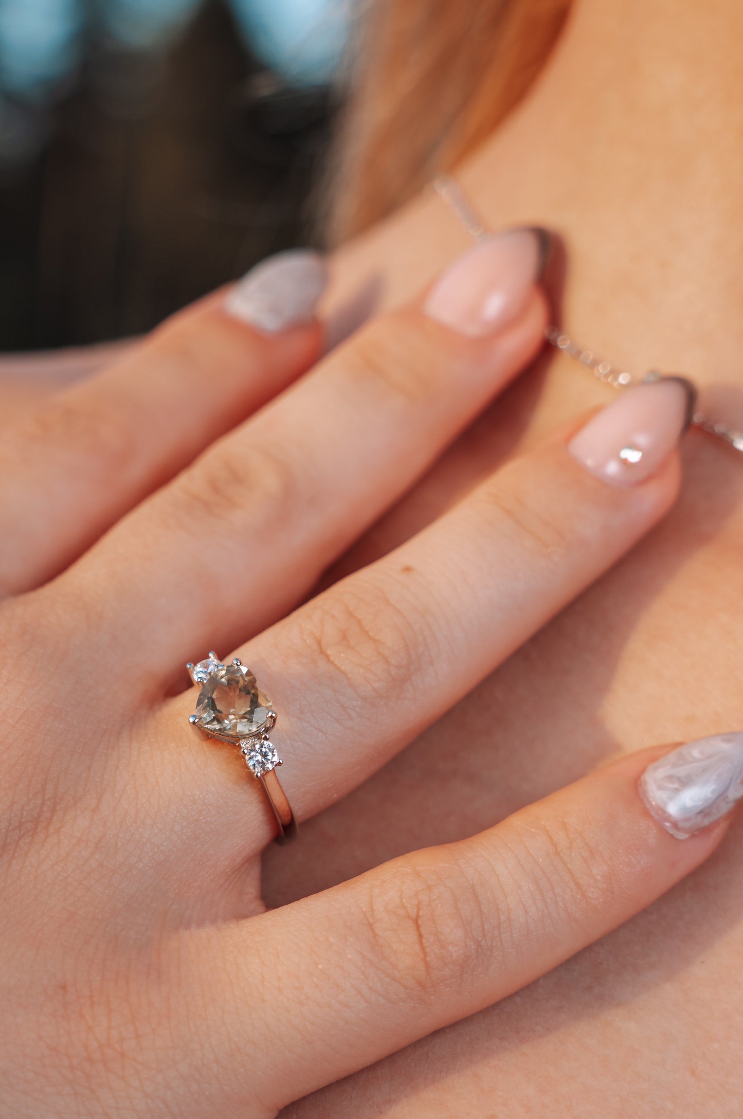 Echte lichte Citroen Topaas Hartjesring 