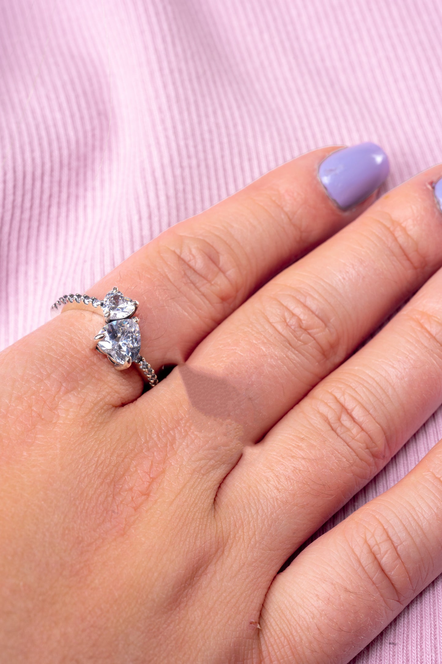 Twee hart stenen ring