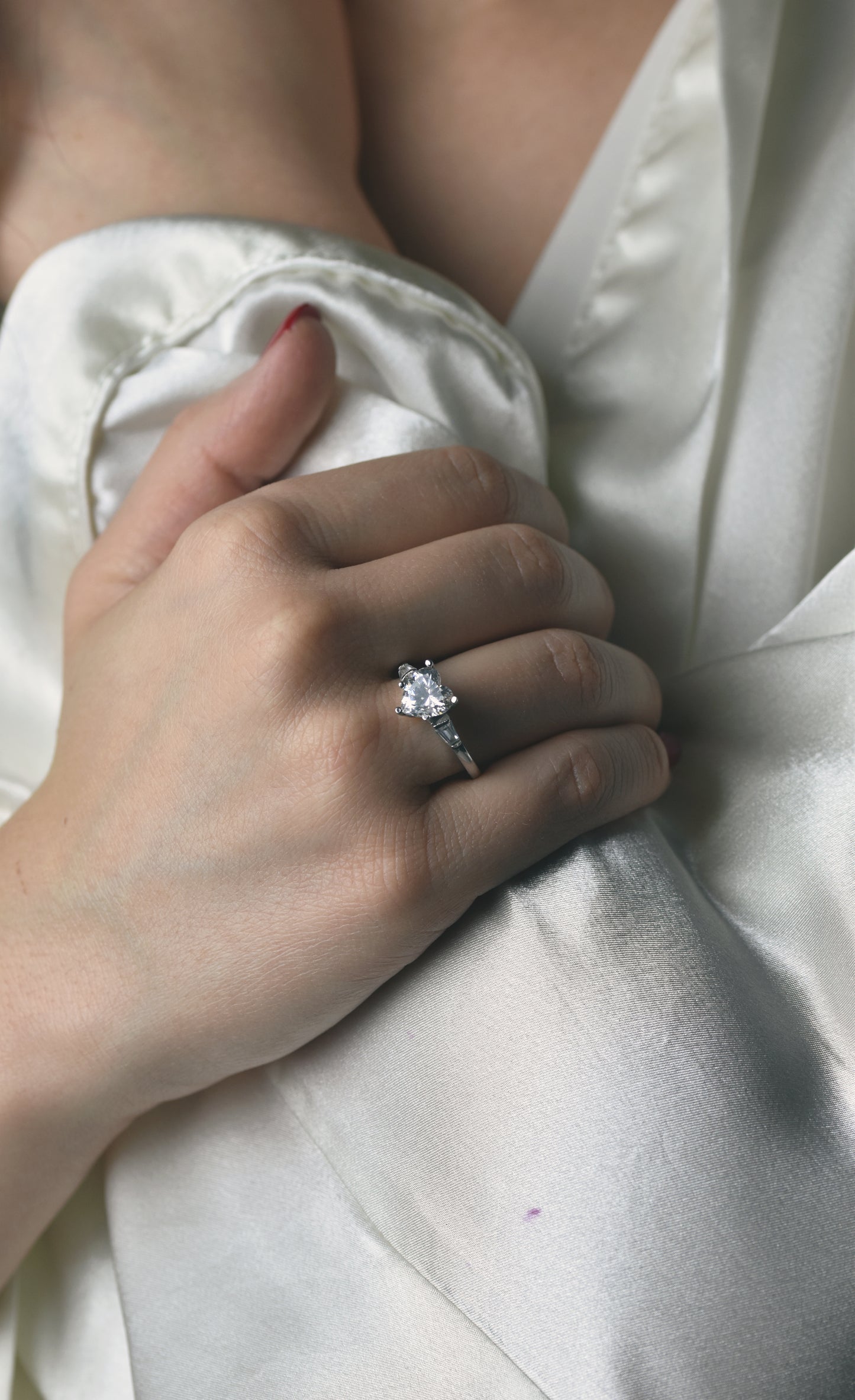 Simulated Diamond Heart Ring