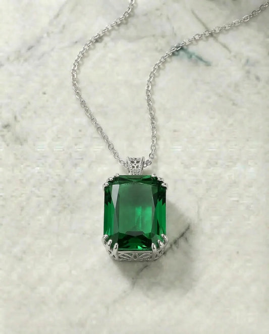 Smaragd hanger ketting gemaakt 