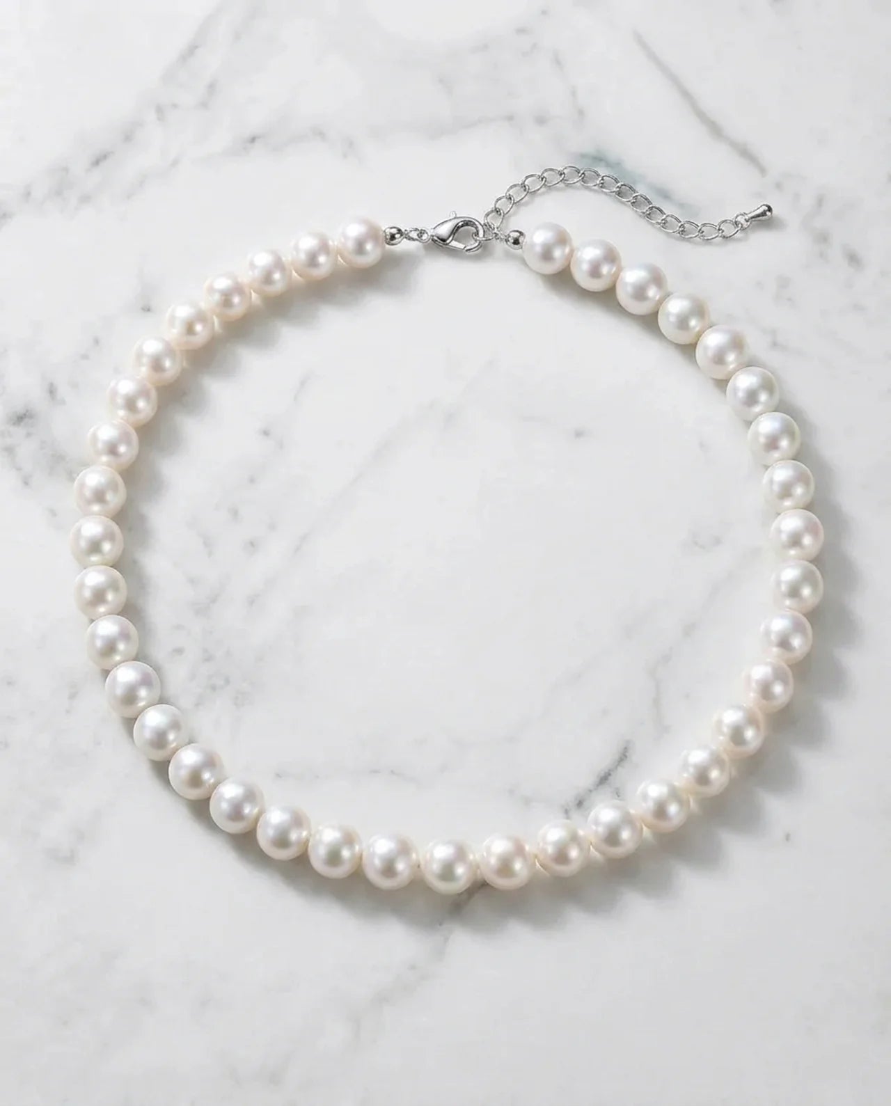 Echte witte parel choker ketting 