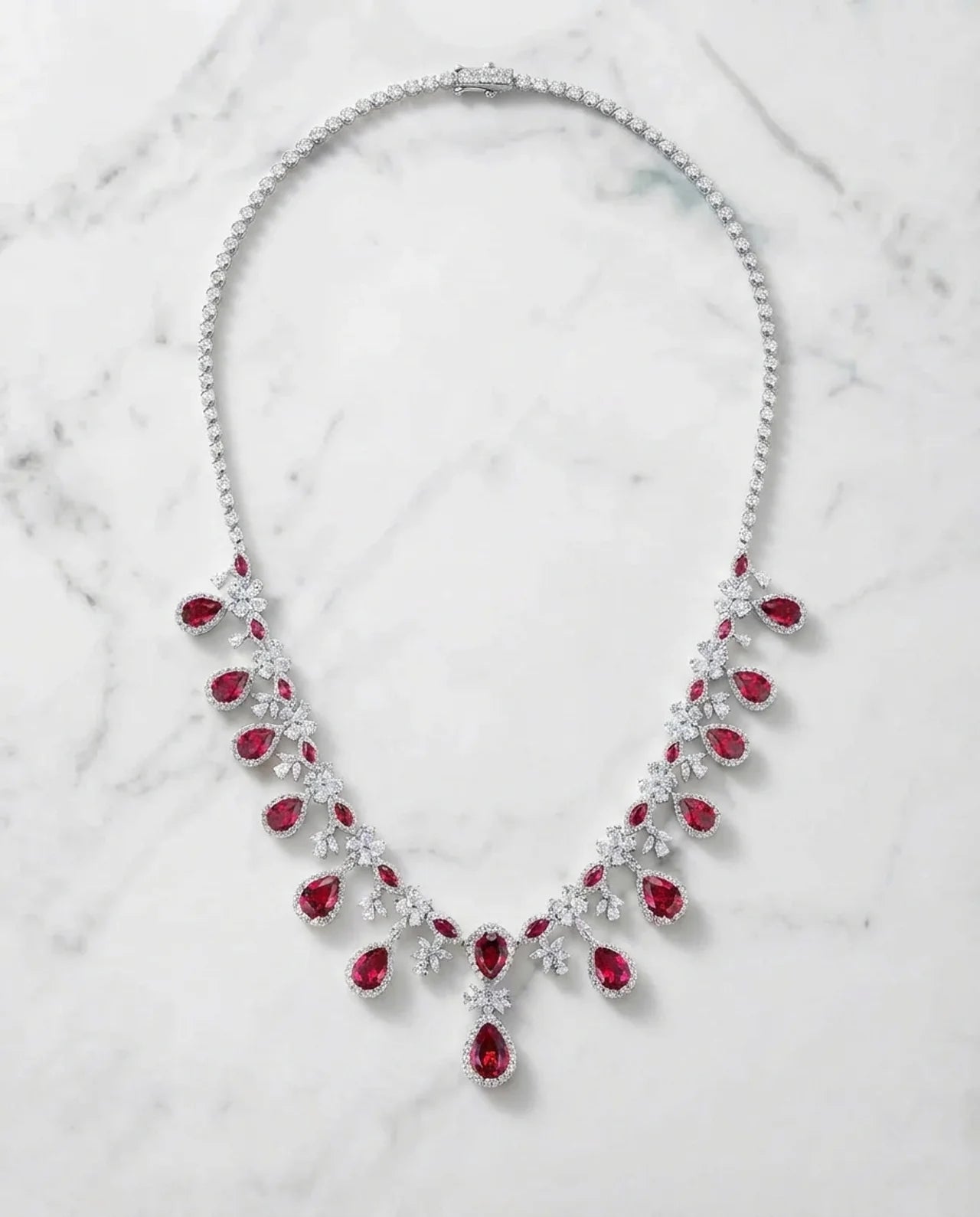 Spectaculair mooie Ruby ketting 