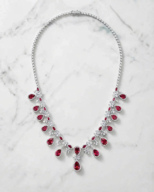 Spectaculair mooie Ruby ketting 