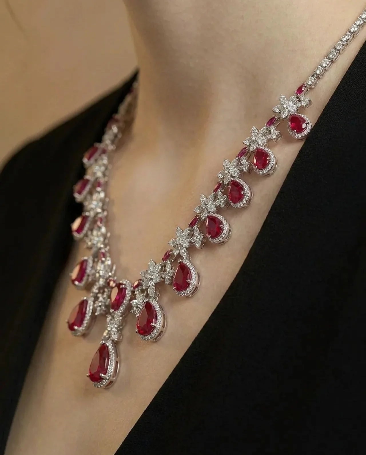 Spectaculair mooie Ruby ketting 