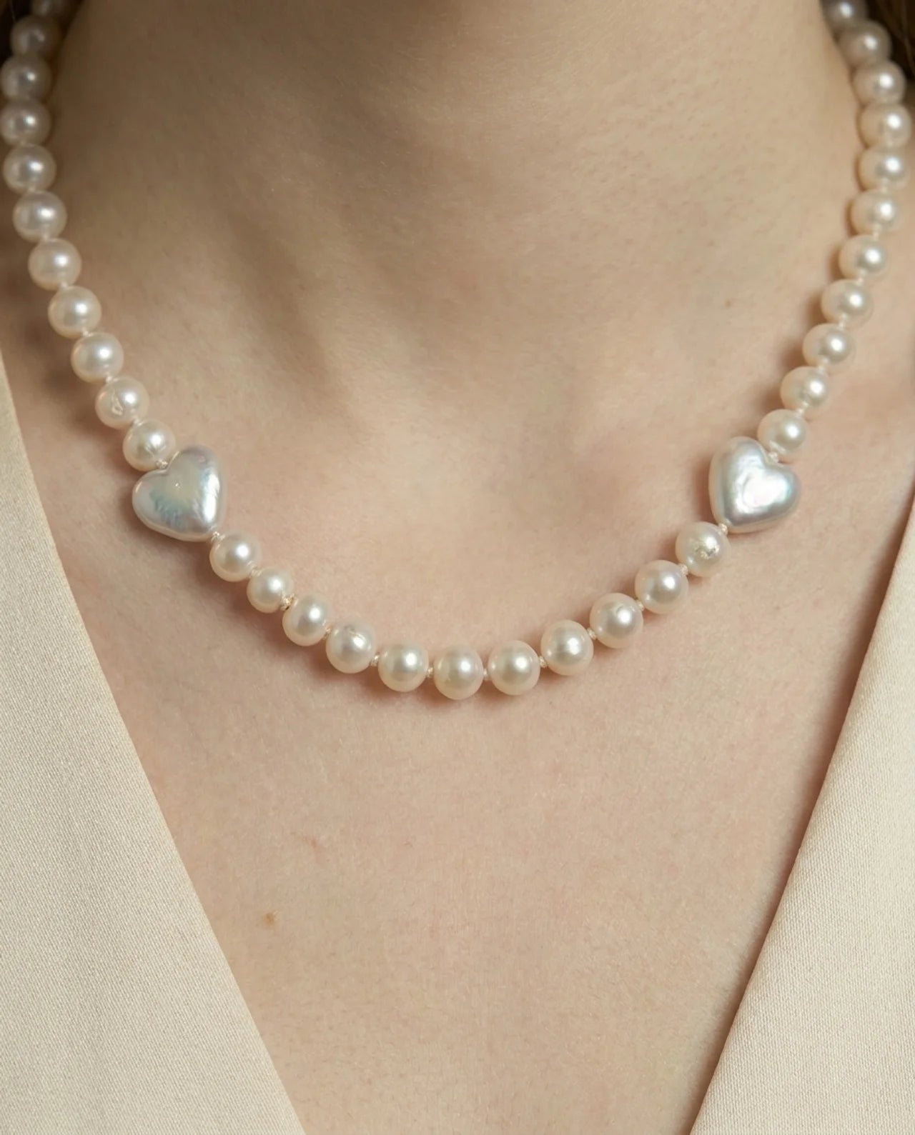 Echte witte parelketting voor meisjes