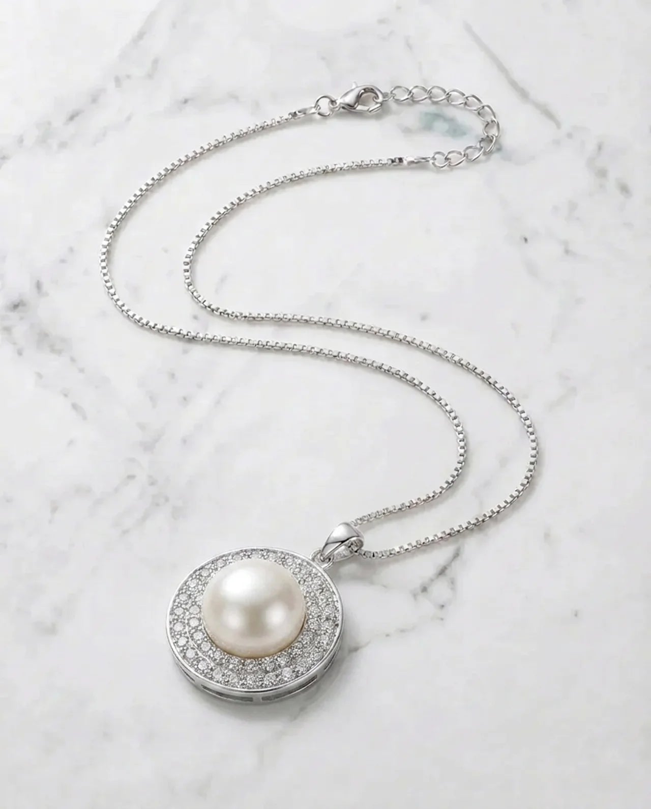 Ronde echte parelketting 