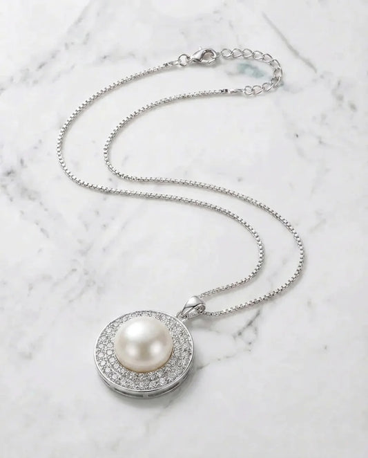 Ronde echte parelketting 