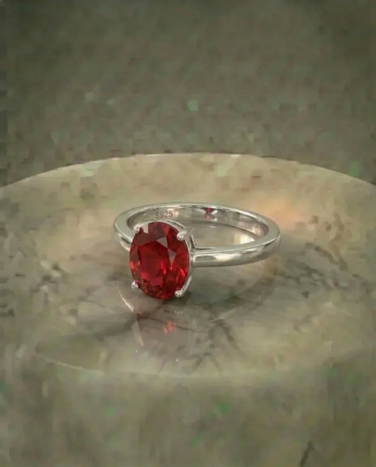 Echte granaatstenen ring 