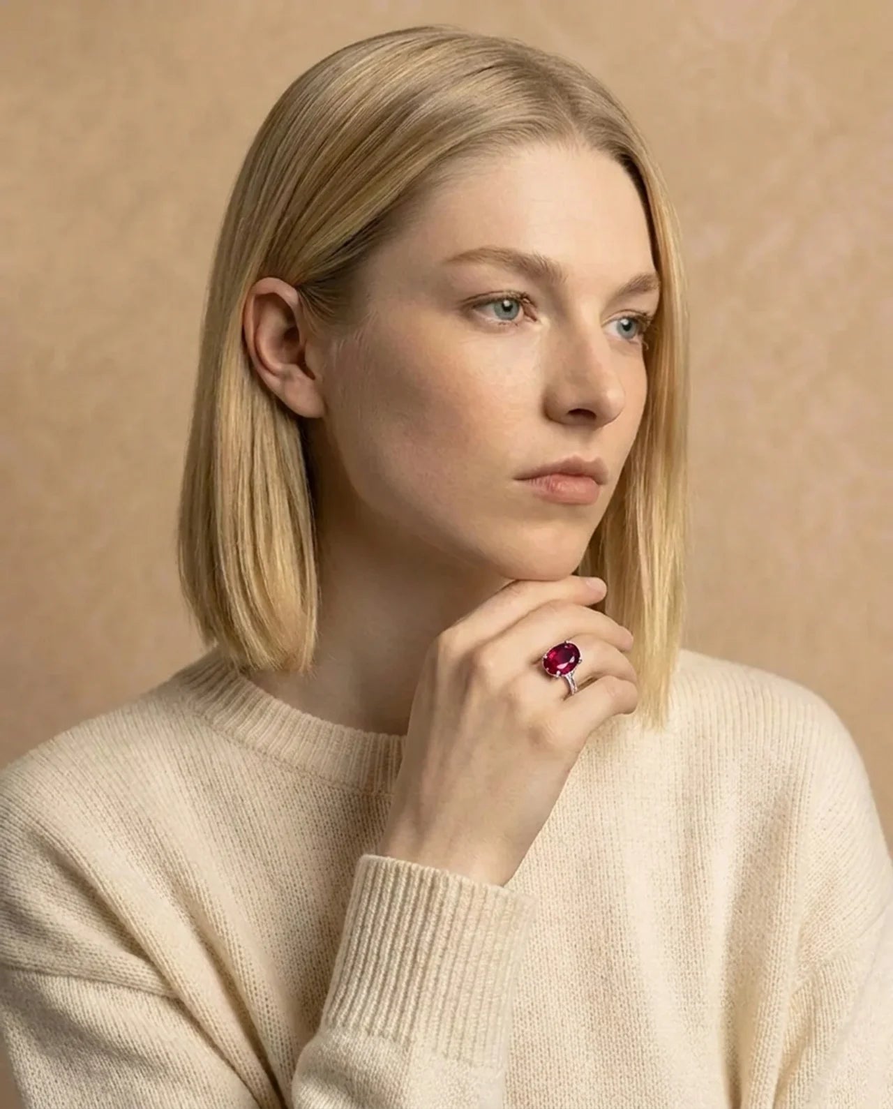 Echte granaatstenen ring 