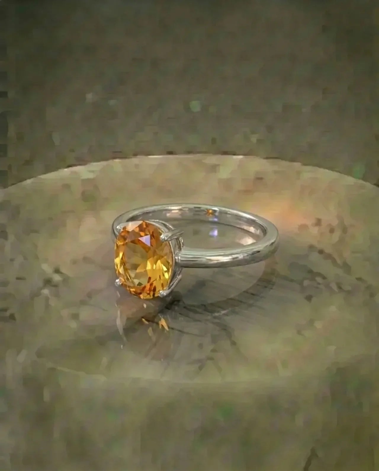 Natuurlijke Citrien stenen ring