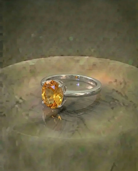 Natuurlijke Citrien stenen ring