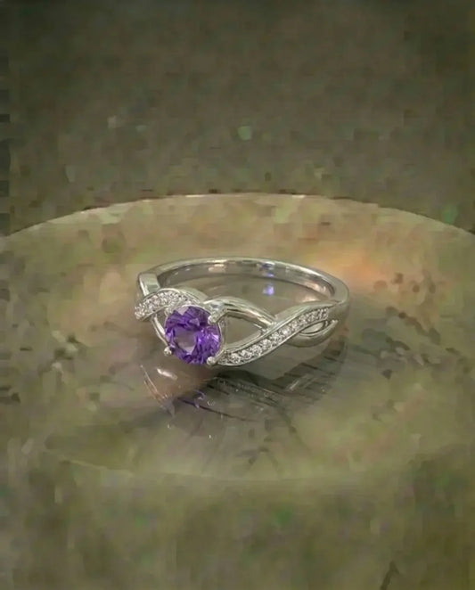 Echte Amethist Infinity Ring