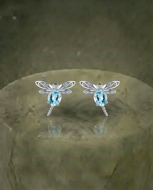 Lichtblauwe Dragonfly oorbellen