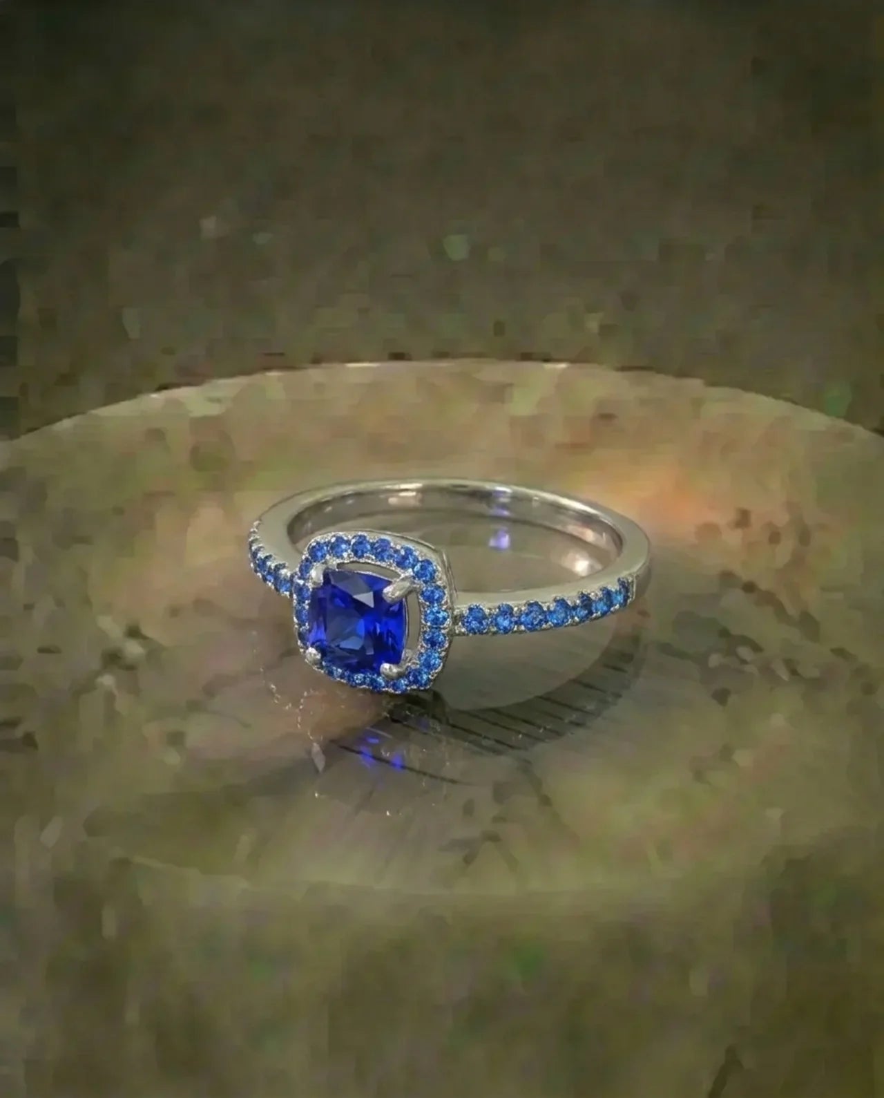 Echte blauwe saffierring