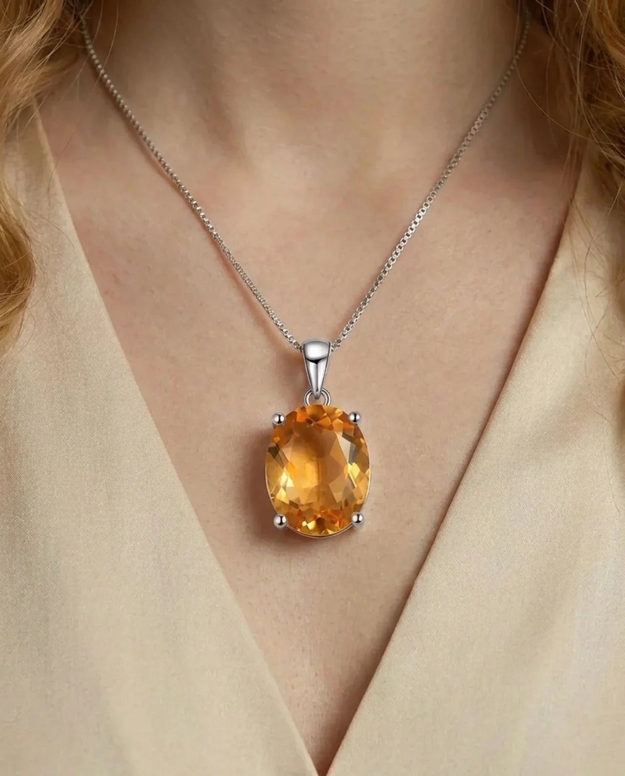 Natuurlijke Citrien stenen ketting