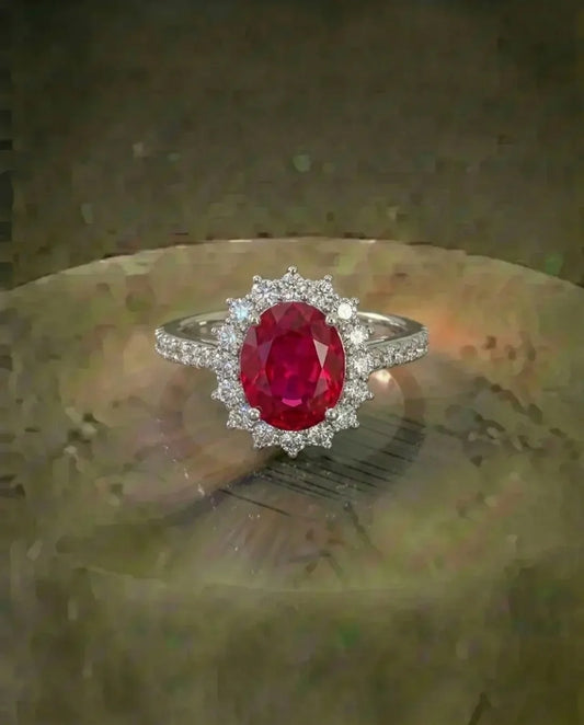 Robijn en gesimuleerde diamant