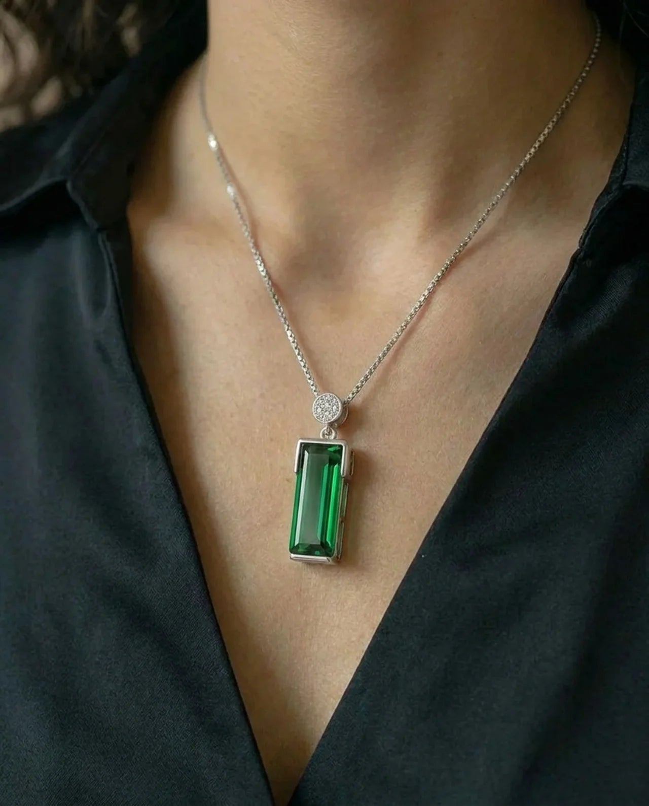Smaragd hanger ketting gemaakt