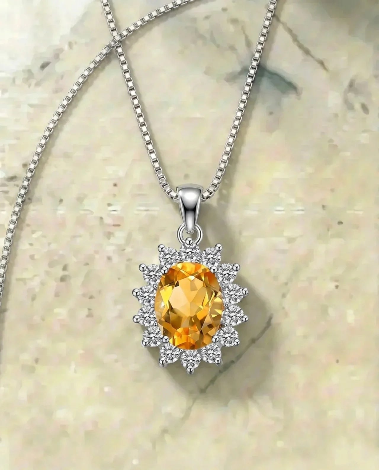 Natuurlijke Citrien hanger ketting