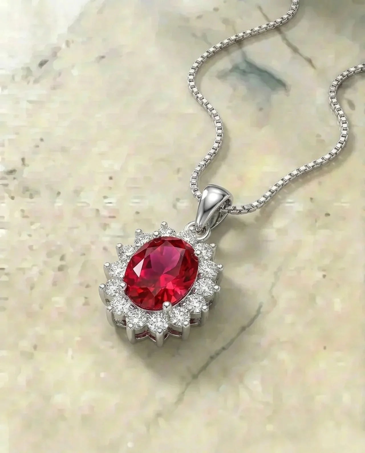 Echte granaat koninklijke hanger ketting