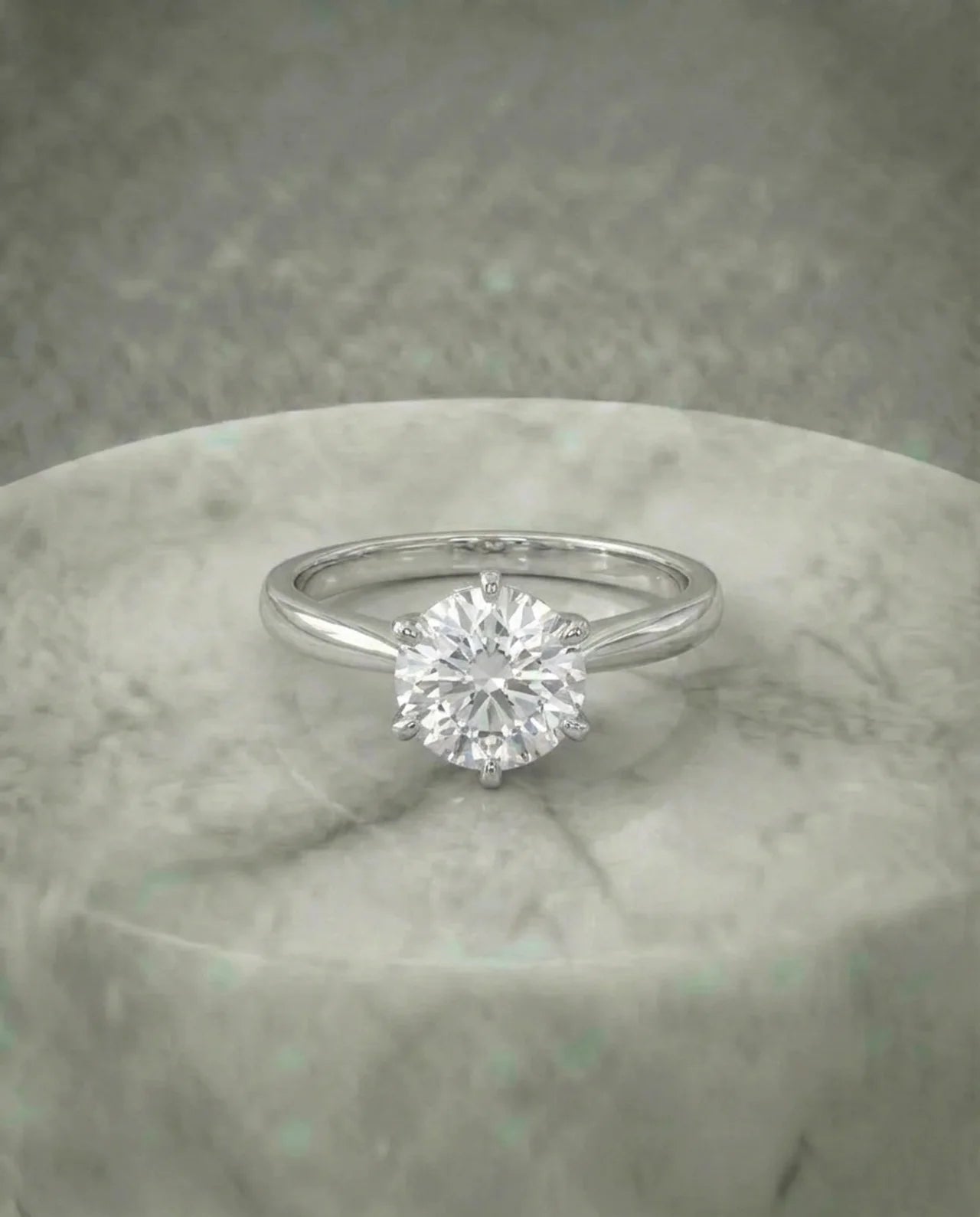 Solitaire gesimuleerde diamanten ring