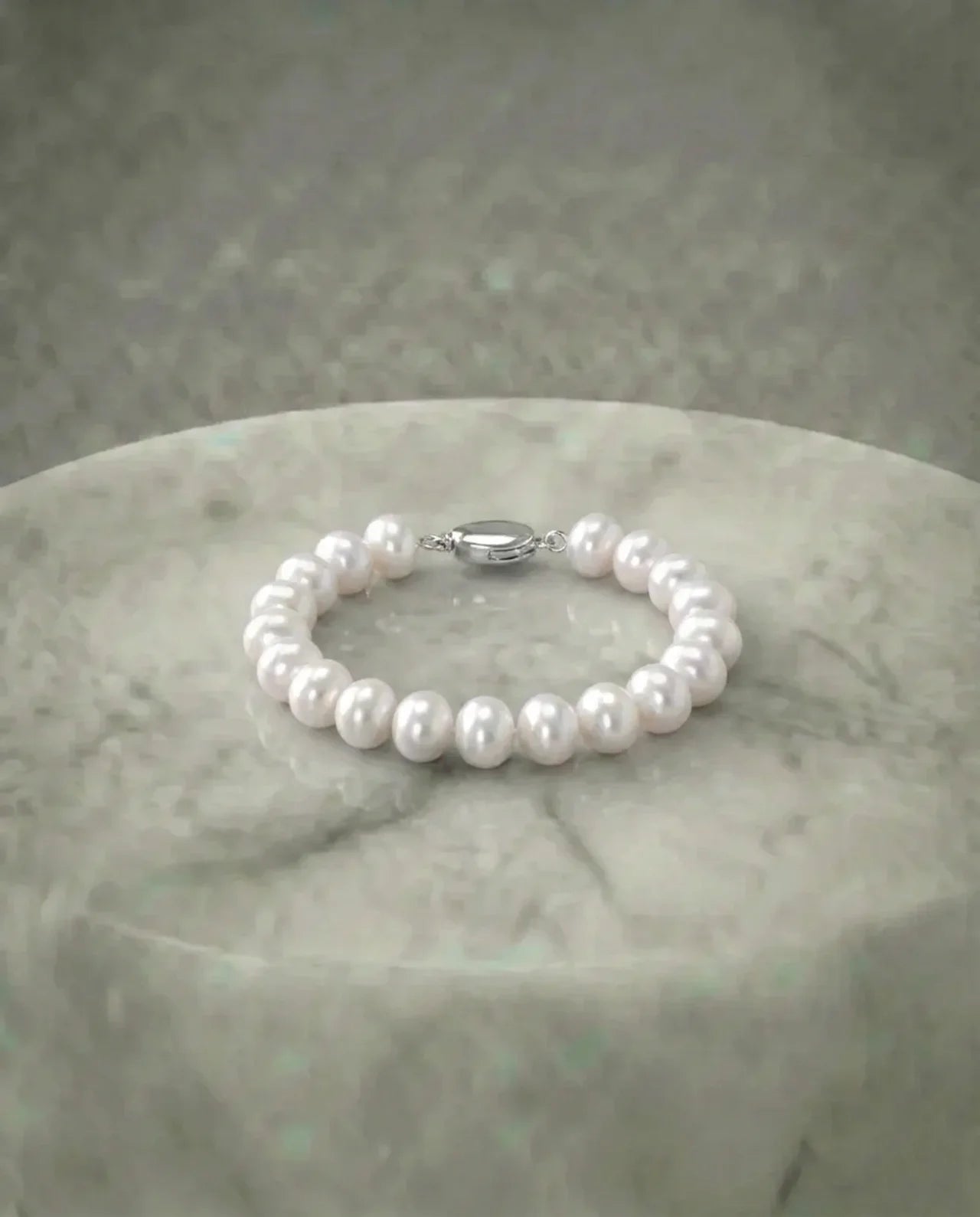 Echte witte parel armband