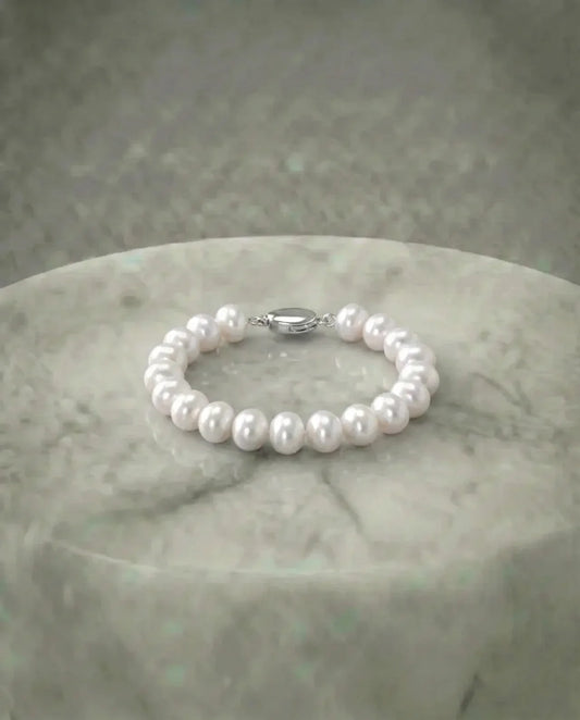 Echte witte parel armband