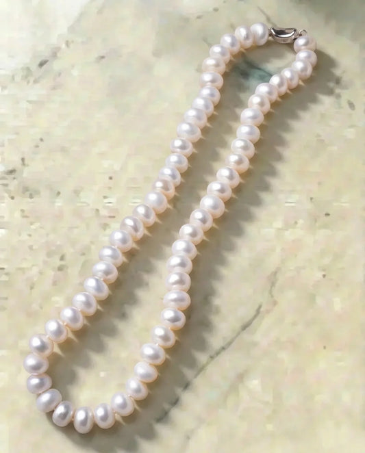 Echte witte parel strandketting