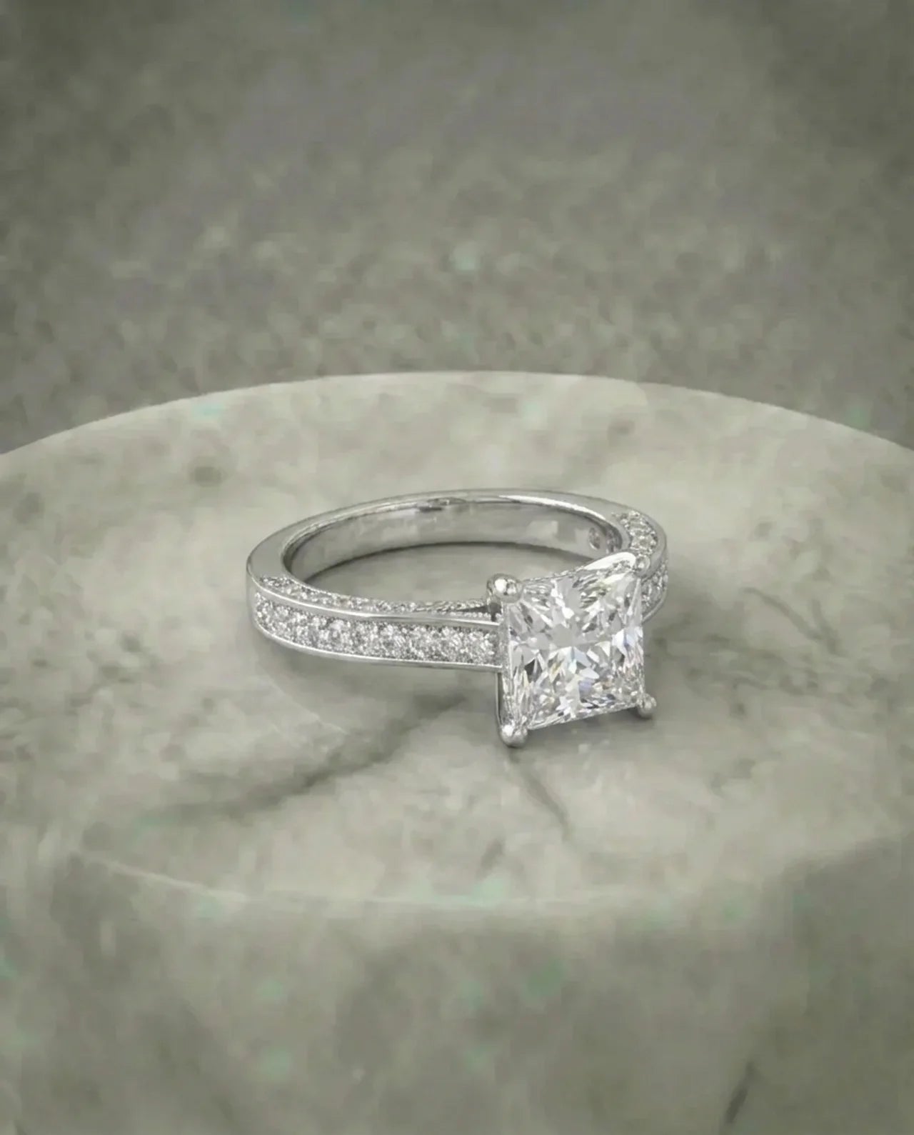 Princess Cut gesimuleerde diamanten ring 