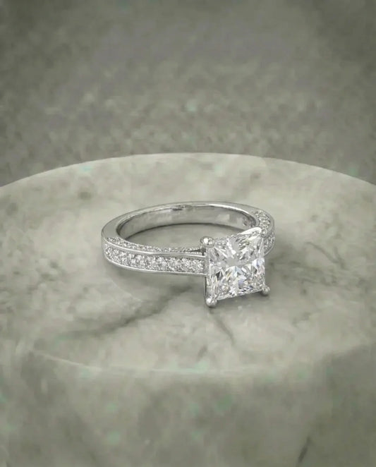 Princess Cut gesimuleerde diamanten ring 